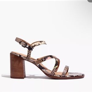 Madewell strappy snake print sandals